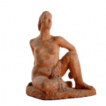 יעקב לוצ’אנסקי - פסל חימר בדמות עירום נשי יושבת