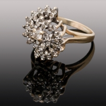 טבעת זהב משובצת יהלומים   (3301)