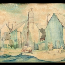 ציור ישן 'פועלים בכפר'