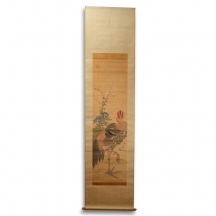 'תרנגול' - ציור מגילה סיני ישן
