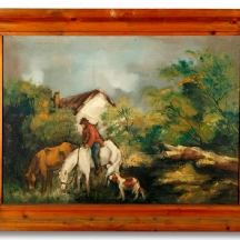 'איכר בחווה' - ציור אירופאי ישן