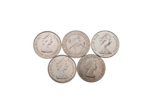 לוט של 5 מטבעות כסף אנגלים