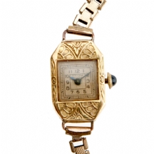 שעון זהב ארט דקו  (רצועה מוזהבת)