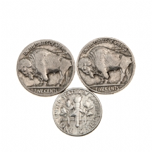 לוט של 3 מטבעות כסף אמריקאים