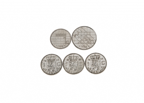 לוט של 5 מטבעות כסף הולנדים