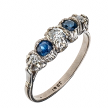 טבעת יהלומים עתיקה מסוף המאה ה-19