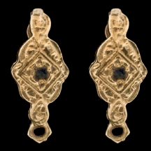 זוג עגילי זהב עתיקים משובצים ספירים   (1234)