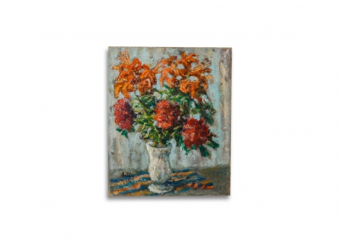 יהודה רודן - 'פרחים אדומים בכד לבן'