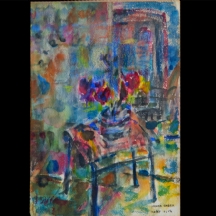 אירנה גאבר- 'כד פרחים על שולחן'