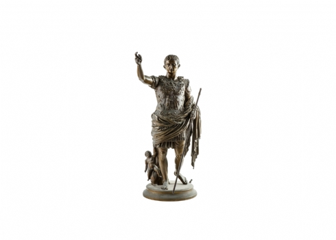 פסל ברונזה איטלקי עתיק - Octavian Augustus