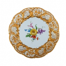צלחת פורצלן גרמנית איכותית מתוצרת 'מייסן' (Meissen)