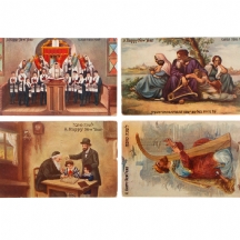 לוט של ארבע גלויות עתיקות לראש השנה
