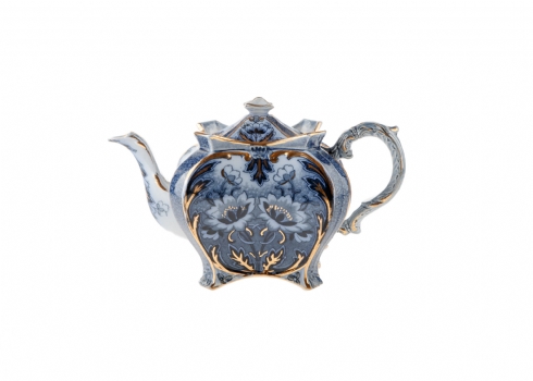 קומקום תה אנגלי עתיק (ויקטוריאני) מהמאה ה-19 Flow Blue