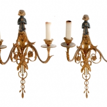 זוג מנורות קיר צרפתיות עתיקות, איכותיות ויפות במיוחד