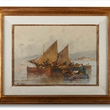'סירות דייגים' - ציור ישן