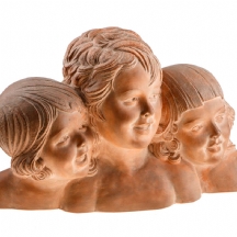 'שלוש ילדות' - פסל טרקוטה צרפתי ארט דקו