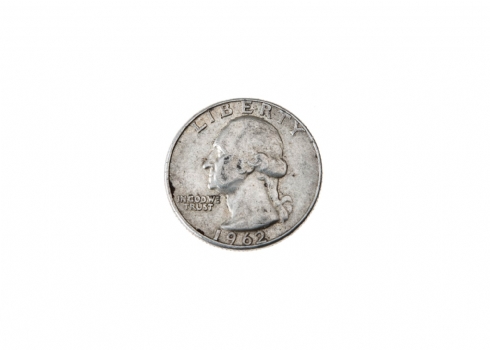 מטבע כסף אמריקאי ישן משנת 1962
