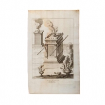 תצריב הולנדי עתיק מהמאה ה-18 - המזבח וארון הקודש