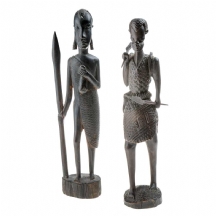 לוט של שני פסלים אפריקאים