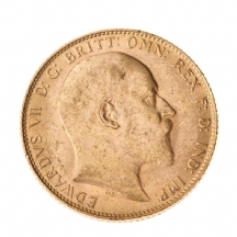 מטבע זהב אנגלי עתיק (sovereign) משנת 1908