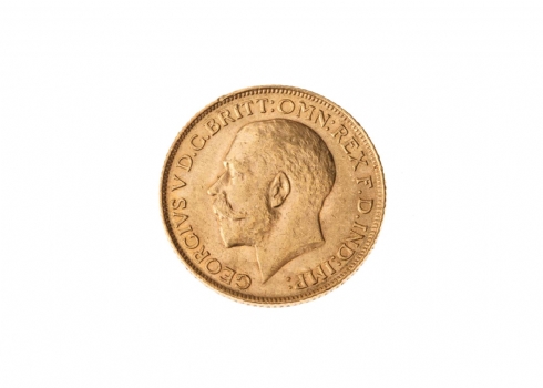 מטבע זהב אנגלי עתיק (sovereign)  משנת 1912