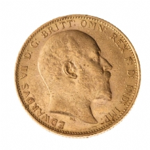 מטבע זהב אנגלי עתיק (sovereign) משנת 1910