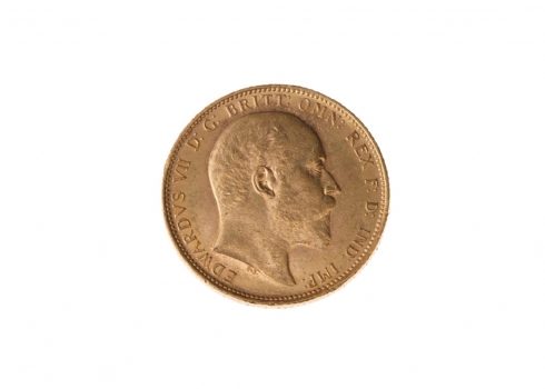 מטבע זהב אנגלי עתיק (sovereign) משנת 1906