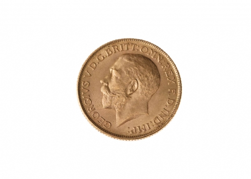 מטבע זהב אנגלי עתיק (sovereign) משנת 1918