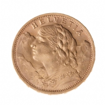 מטבע זהב שוייצרי  (20 פראנק) משנת 1927