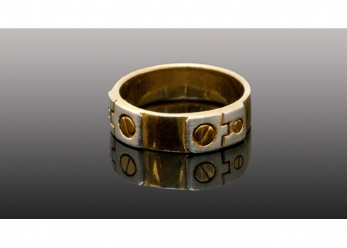 טבעת כסף ישנה בסגנון 'CARTIER SANTOS'