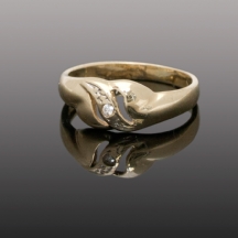 טבעת זהב משובצת זירקון   (1215)