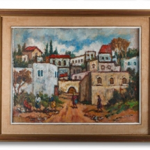 יהודה רודן - 'כפר שלם' - ציור גדול ואיכותי במיוחד