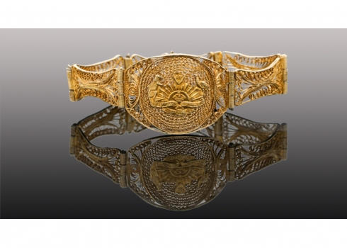 צמיד פיליגרן כסף מצופה זהב