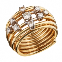 טבעת זהב משובצת יהלומים  (המחיר ירד !!!)