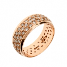 טבעת יהלומים רוסית זהב אדום