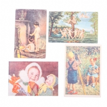 לוט של גלויות ישנות המעוטרות בהדפסי ילדים