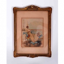 'נערה במנוחה' - ציור עתיק מקורי מהמאה ה-19