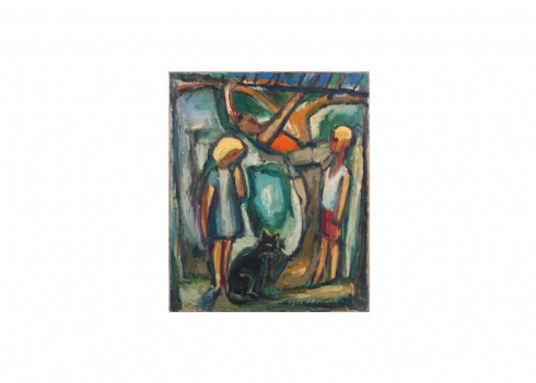אליהו אדלר - 'שני ילדים וחתול'