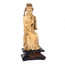 פסל שנהב סיני עתיק איכותי ויפה במיוחד מהמאה ה-19