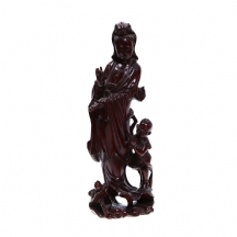 פסל סיני ישן ואיכותי, עשוי עץ מגולף