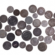 לוט של מטבעות כסף, משקל כולל: 702 גרם.