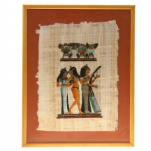 תמונה מצרית ישנה מצויירת על נייר פפירוס