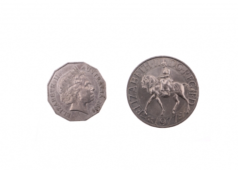 לוט של שני מטבעות כסף