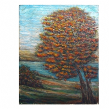 'עץ בסתיו' - ציור ישן
