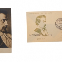 גלויה רוסית ומעטפה עם דמותו של 'היינריך היינה'