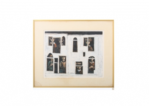 יוסל ברגנר - 'חלונות יפואיים' - הדפס גדול ויפה