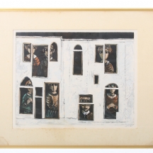 יוסל ברגנר - 'חלונות יפואיים' - הדפס גדול ויפה