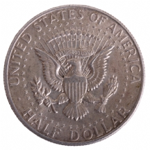 מטבע אמריקאי ישן של חצי דולר, משנת 1964