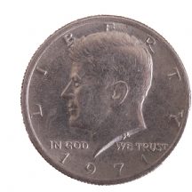 מטבע אמריקאי ישן של חצי דולר, משנת 1971
