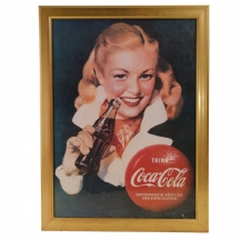 צילום מודפס ישן של פרסומת לקוקה קולה
